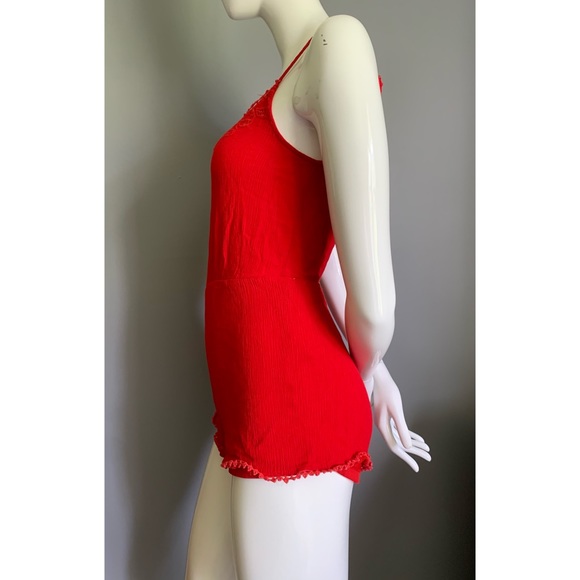 Lush : red rayon romper - Picture 6 of 13